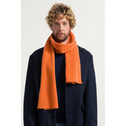 Orange recycled cashmere rib knit scarf